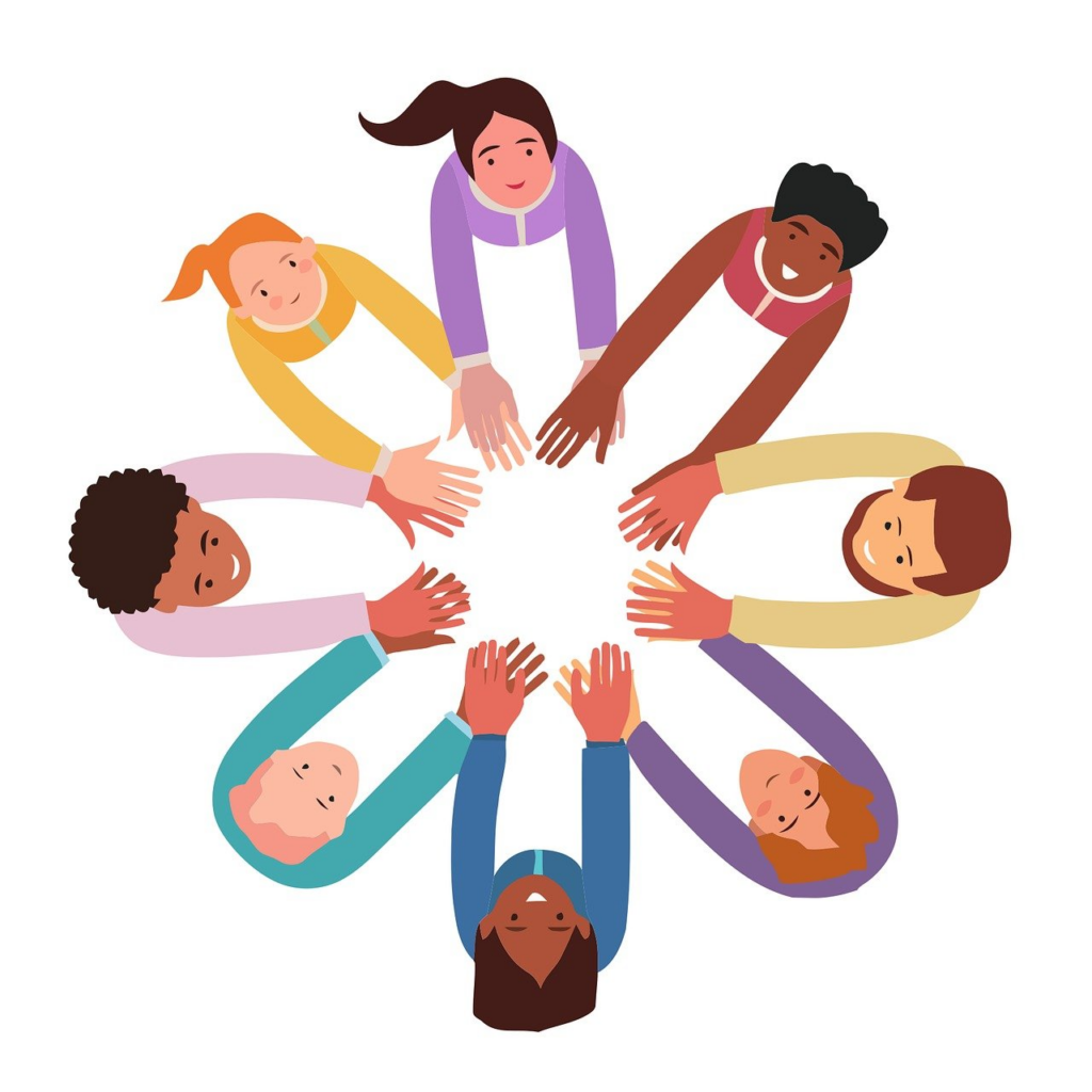 teamwork, unity, collaboration, hands, circle, togetherness, support, cooperation, partnership, community, group, people, solidarity, friendship, alliance, commitment, working together, connection, strength, trust, success, bond, team, joint effort, common goal, ai generated